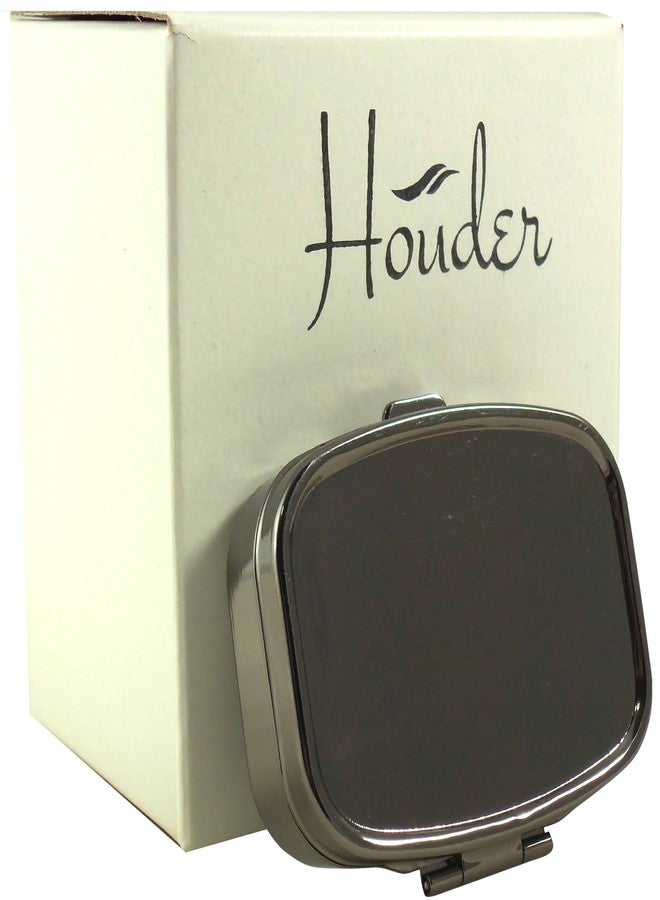 Houder Classy Gray Metal Pill Box Decorative Pill Case with Gift Box - Carry Your Meds in Style (Rectangular) - Image 1